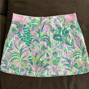 Lilly Pulitzer Pink and Green Tropical Mini Skirt